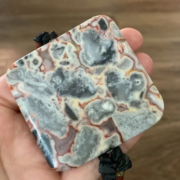 Beautiful artisan large jasper pendent 2 strand necklace Jasper/stone beads - Picture 6 of 9